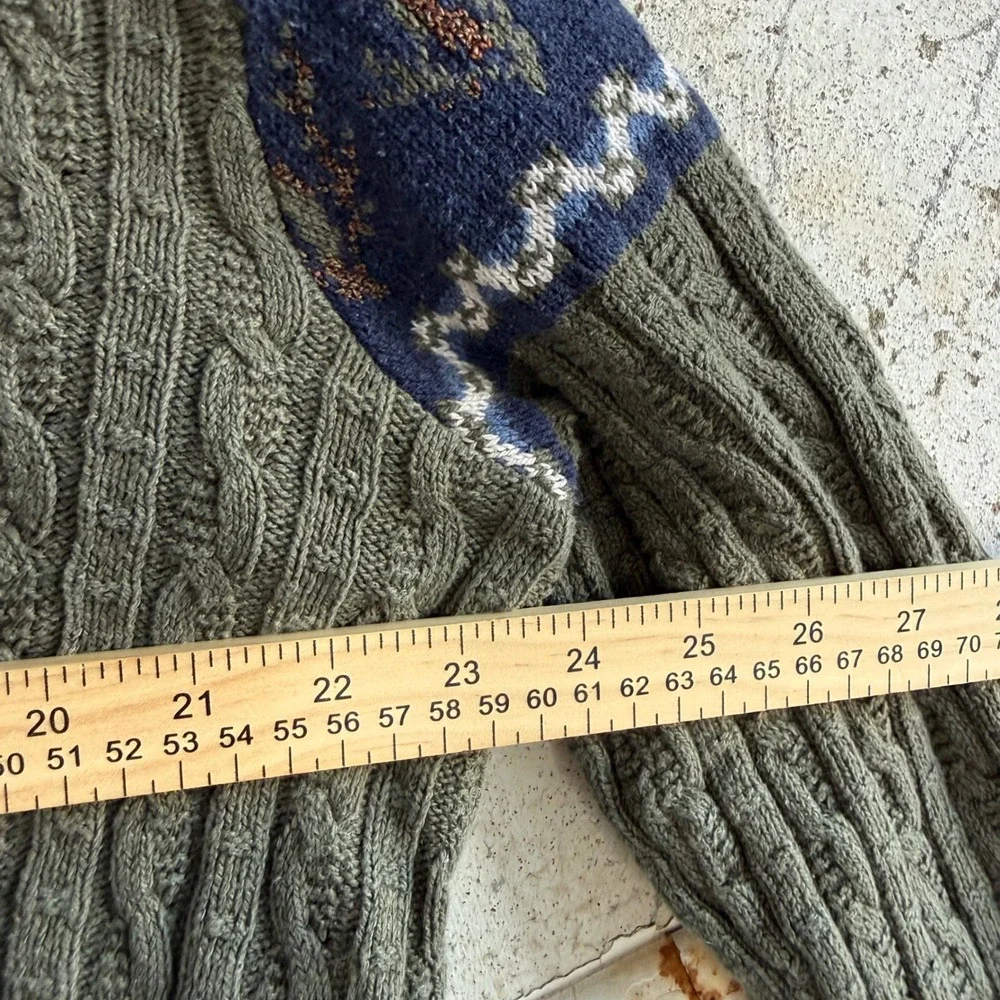 Vintage Cardigan Northern Reflections Sweater Fair Isle Owl Button Knit 90s Cozy